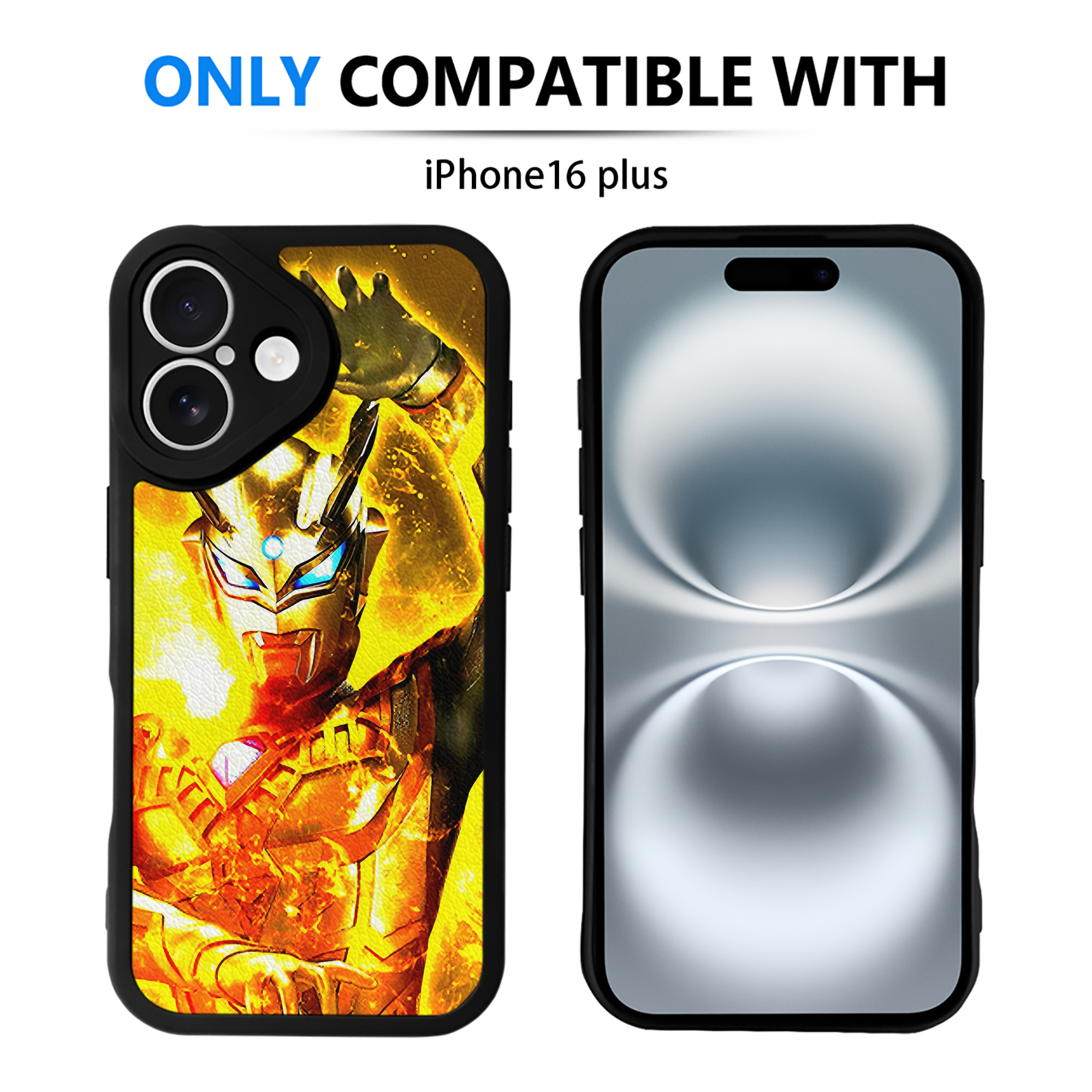 （画像用） ウルトラマン Ultraman 【iPhone 16シリーズ対応】シリコンスマホケース（レザー調） 材質：シリコン